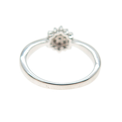 925 Sterling Silver Round-Cut C Z Flower Promise Ring Size 6.25