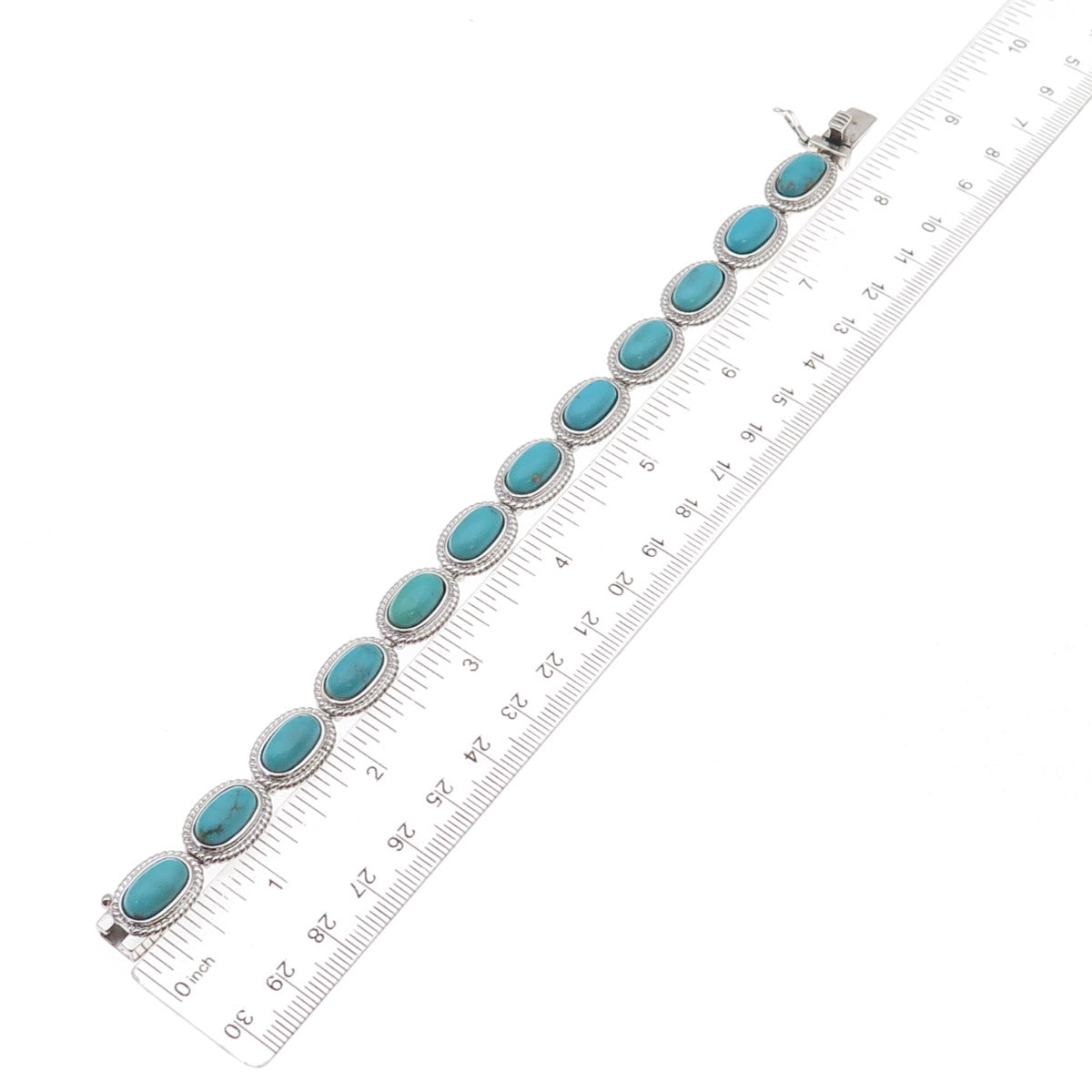 Jewelry Concepts 925 Sterling Silver Real Turquoise Bracelet 8"