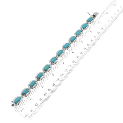 Jewelry Concepts 925 Sterling Silver Real Turquoise Bracelet 8"
