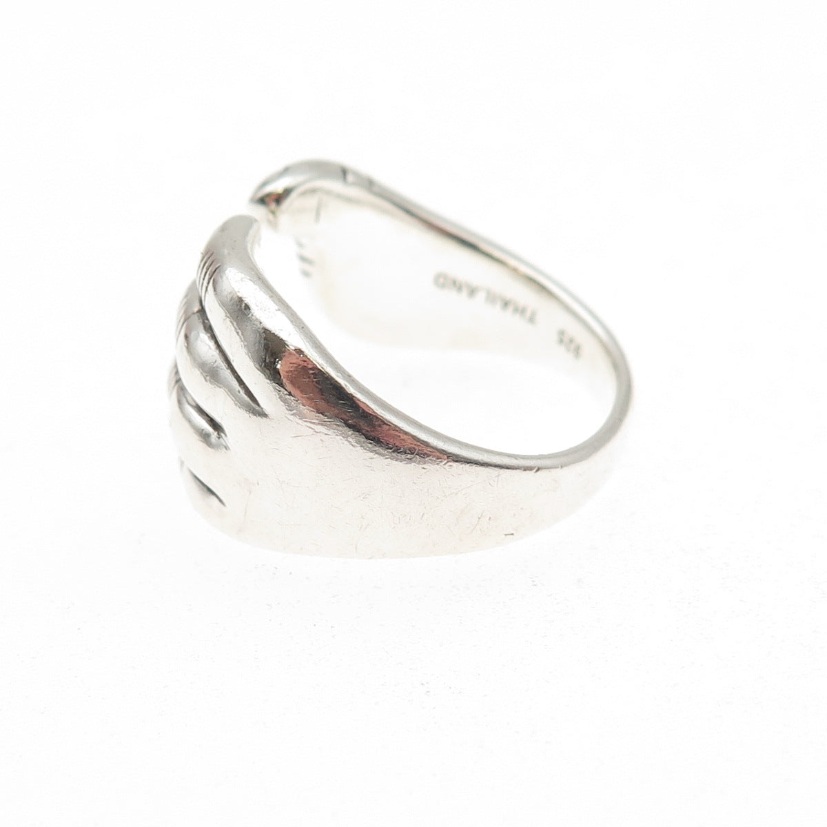 JAI by John Hardy 925 Sterling Silver I Love Hand Wrap Adjustable Ring Size 8.25