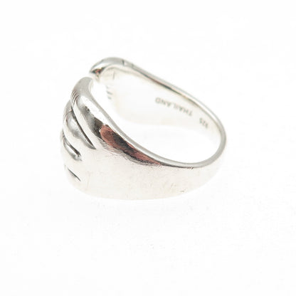 JAI by John Hardy 925 Sterling Silver I Love Hand Wrap Adjustable Ring Size 8.25