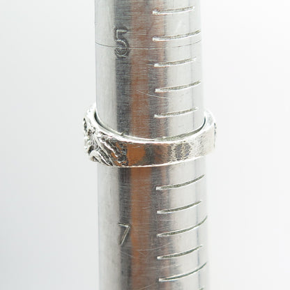 925 Sterling Silver Vintage EFS Mexico Modernist Oxidized Ring Size 6.25