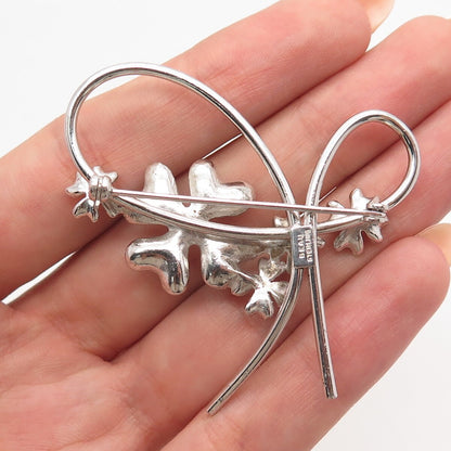 925 Sterling Silver Vintage Beau Floral Pin Brooch