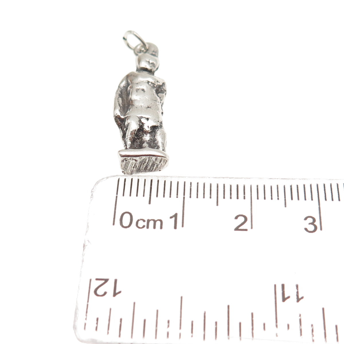 925 Sterling Silver Antique Art Deco Manneken Pis Oxidized 3D Charm Pendant