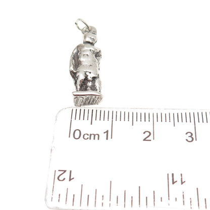 925 Sterling Silver Antique Art Deco Manneken Pis Oxidized 3D Charm Pendant