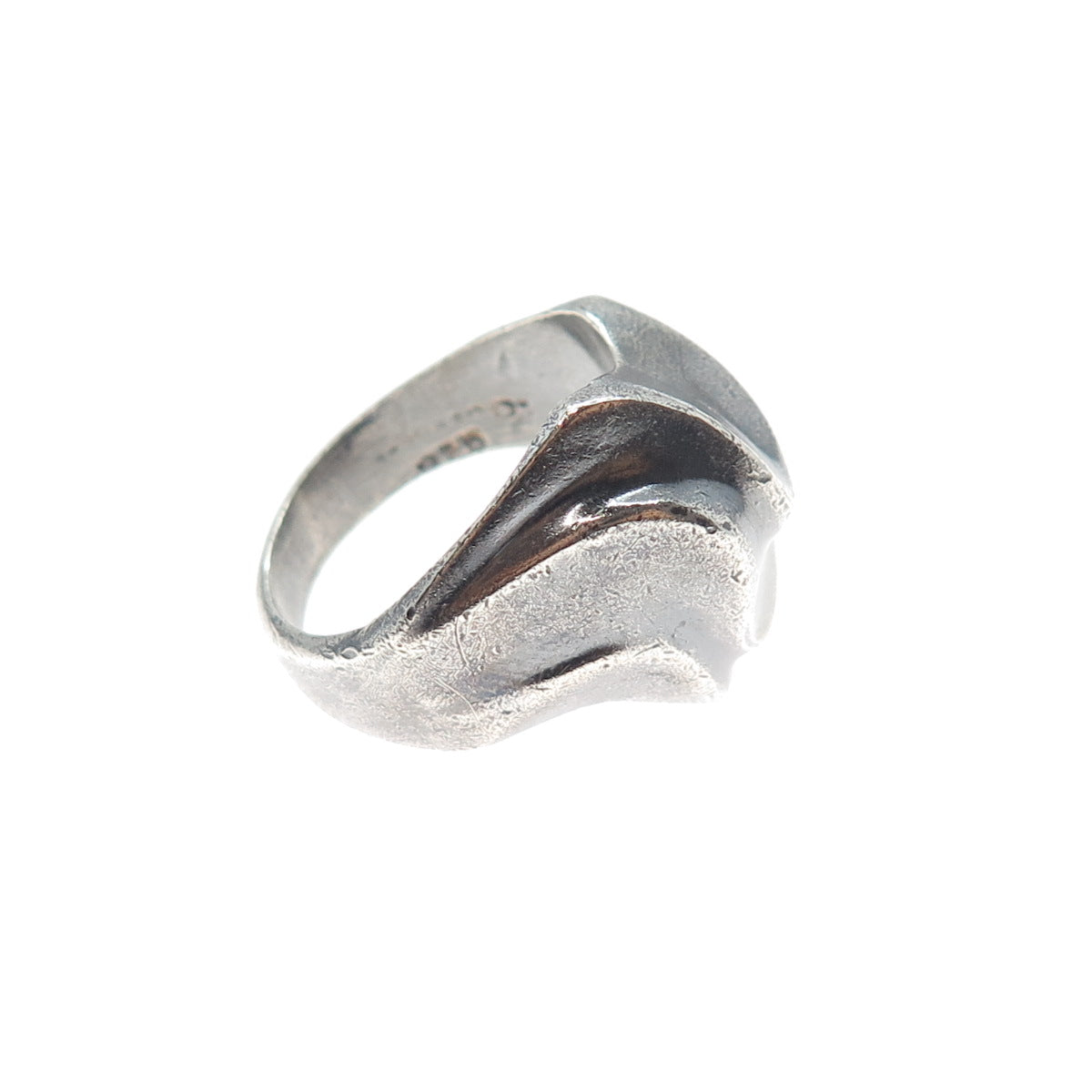 925 Sterling Silver Vintage Mexico Modernist Oxidized Ring Size 7.75