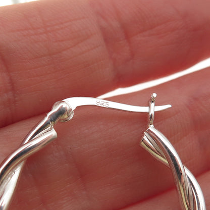925 Sterling Silver Woven Hoop Earrings