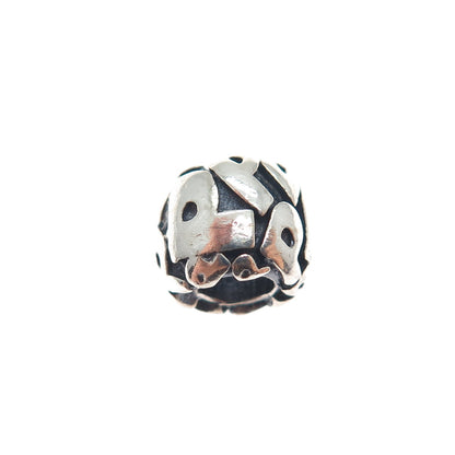 925 Sterling Silver Letter P Initial Oxidized Slide Bead Charm