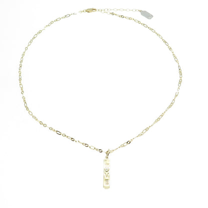 ELA RAE Sterling Silver Gold Plated Real White Topaz Love Chain Necklace 16-18"