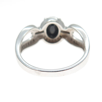 DBJ DEE BERKLE Sterling Silver Real Diamond Accent & Sapphire Ring Size 10.25