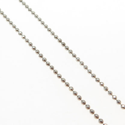 925 Sterling Silver Italy Ball Beaded Chain Necklace 18"
