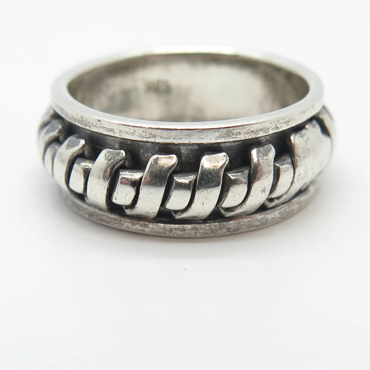 925 Sterling Silver Vintage Rotating Band Ring Size 7.75