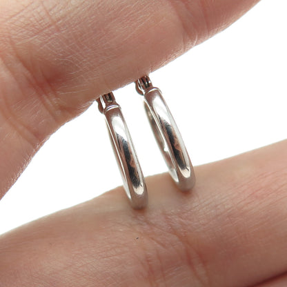 925 Sterling Silver Classic Hinged Hoop Earrings