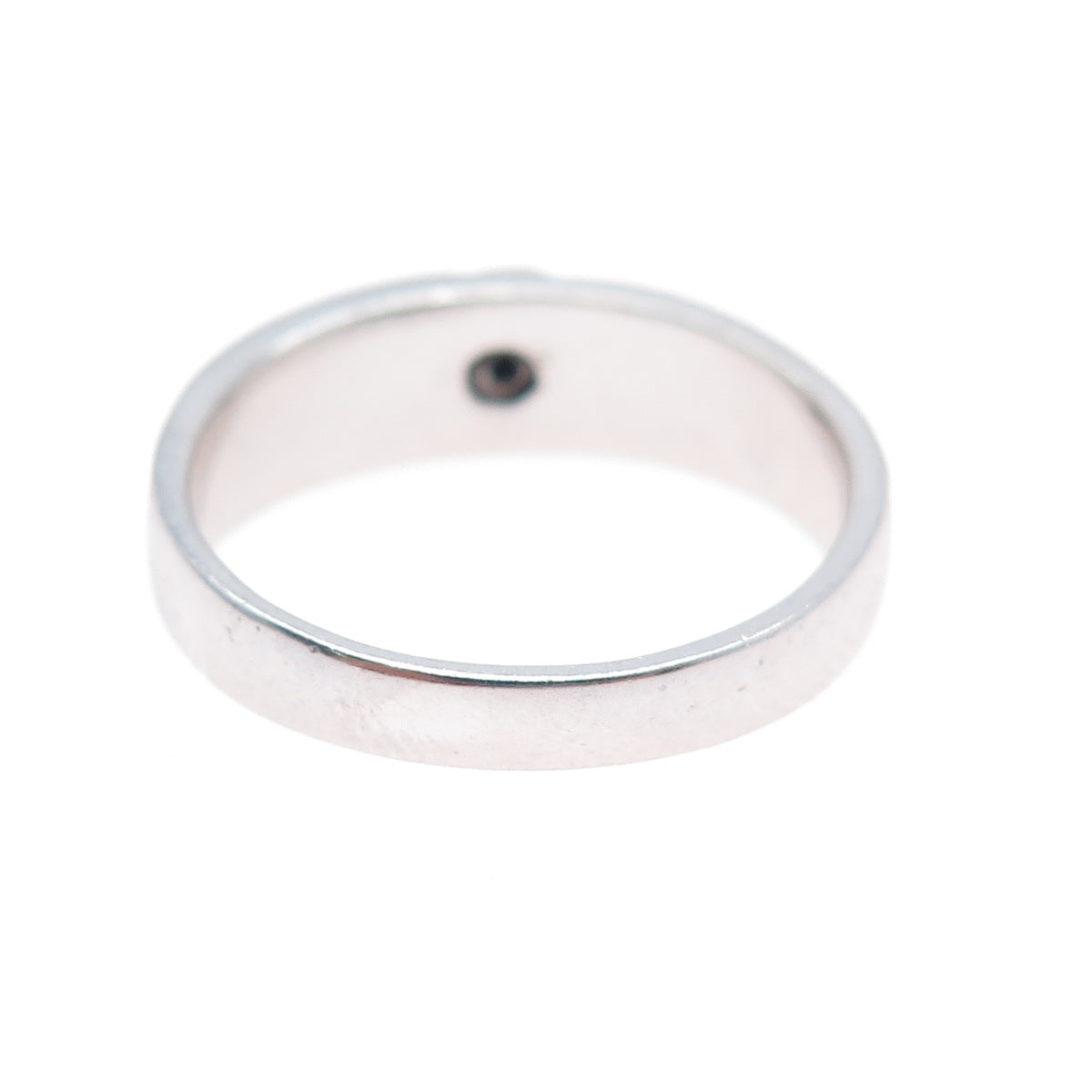 925 Sterling Silver Real Round-Cut Black Diamond Ring Size 10.75