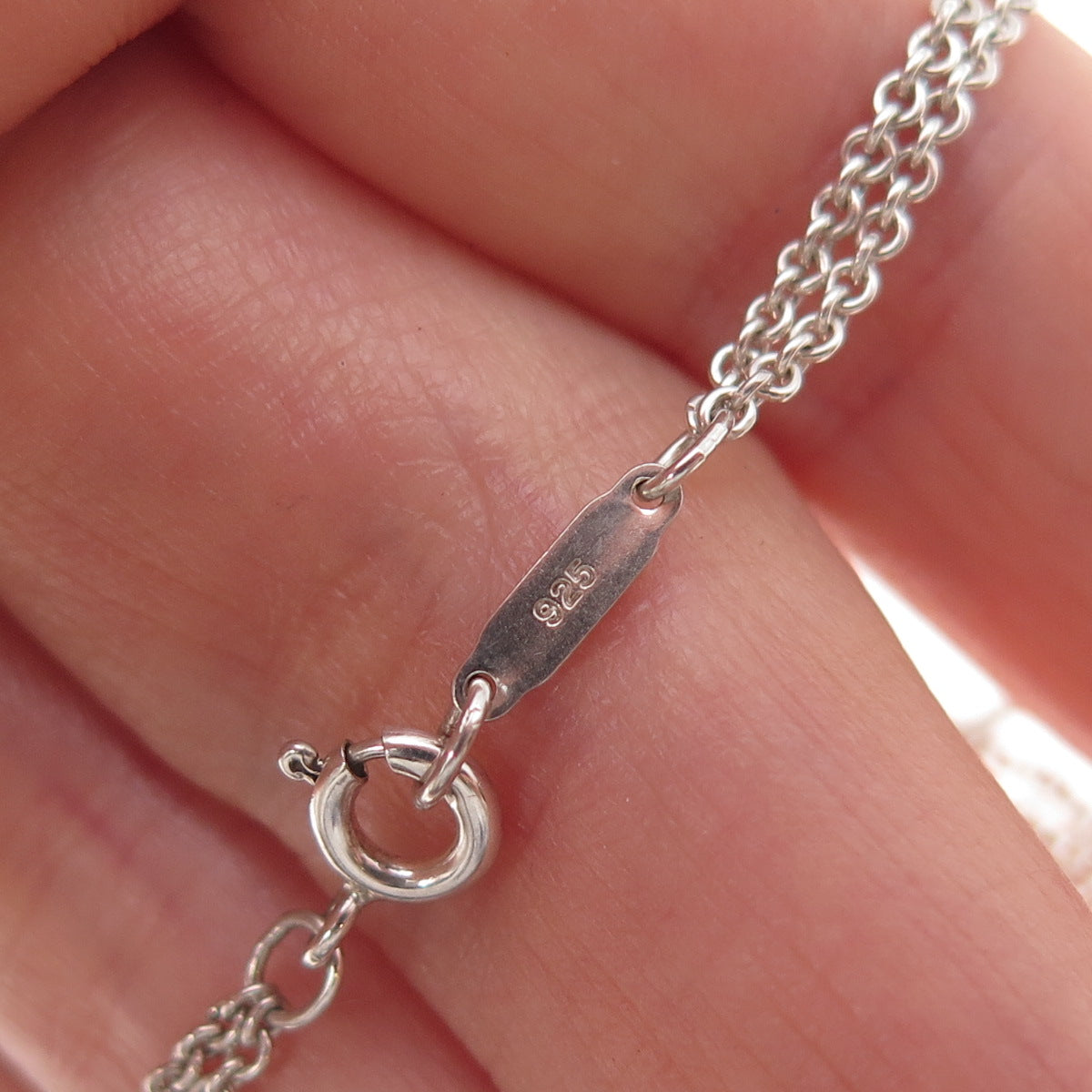 Tiffany & Co. 925 Sterling Silver Vintage Infinity Double Chain Necklace 16"