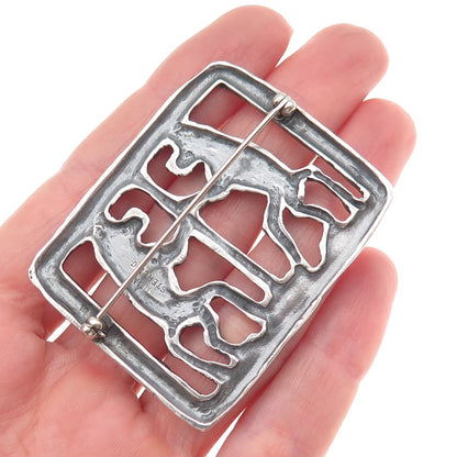 MMA Metropolitan Museum of Art Sterling Silver Vintage Egyptian Lions Pin Brooch