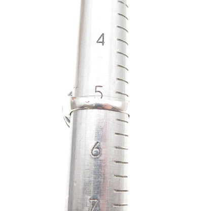 925 Sterling Silver Vintage Modernist Dome Oxidized Ring Size 5.25