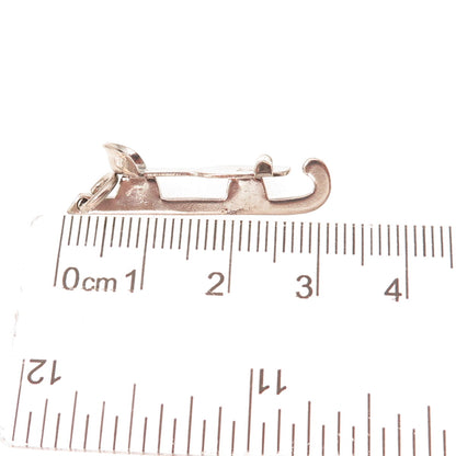 925 Sterling Silver Vintage Ice Skating Shoe 3D Charm Pendant