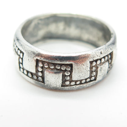 925 Sterling Silver Vintage Tribal Band Ring Size 6.75