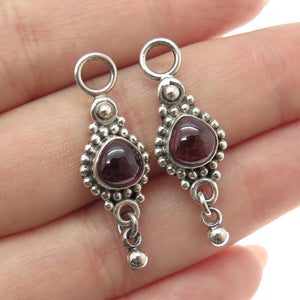 DOUG PAULUS 925 Sterling Silver Vintage Tourmaline Gem Beaded Jacket Earrings