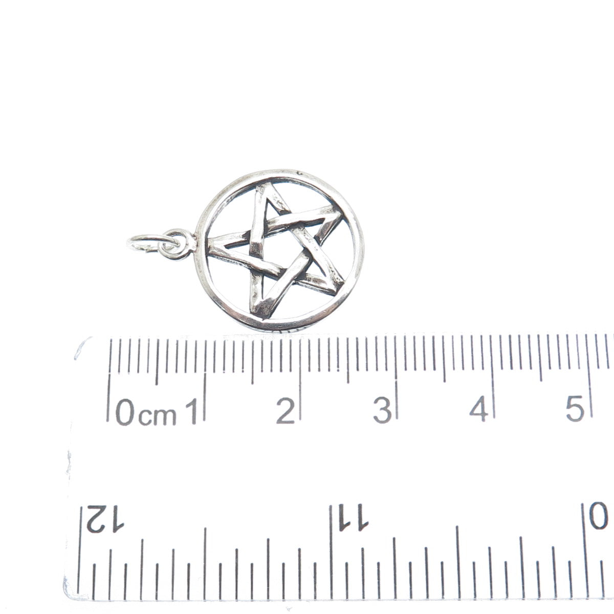 SUNWEST 925 Sterling Silver Vintage Pentagram Oxidized Charm Pendant