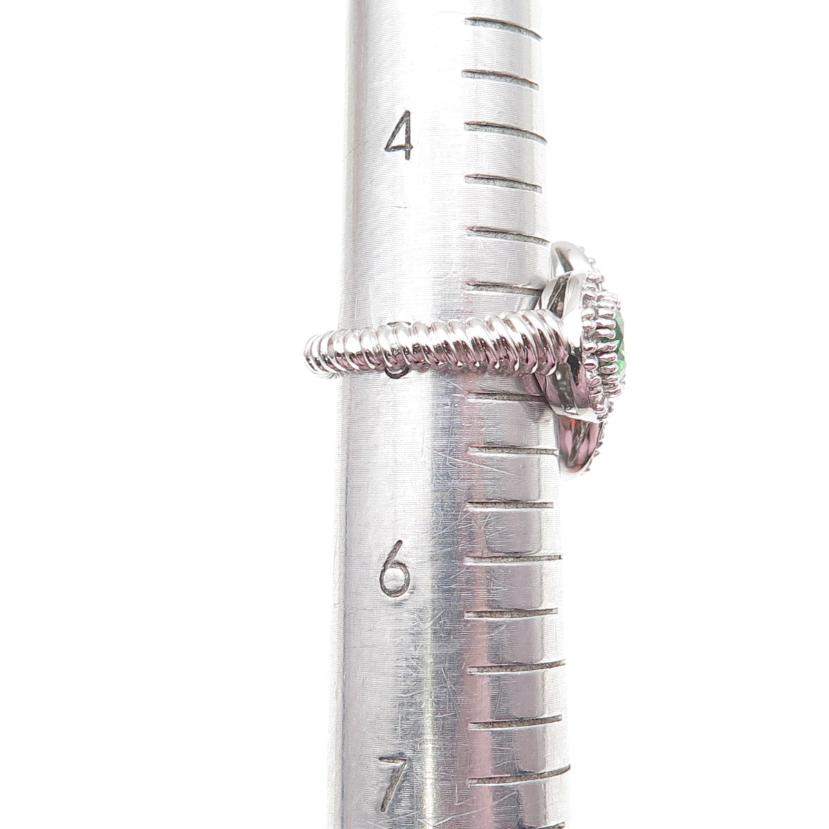Joseph Esposito 925 Sterling Silver Round-Cut Multi-Color C Z Ring Size 5