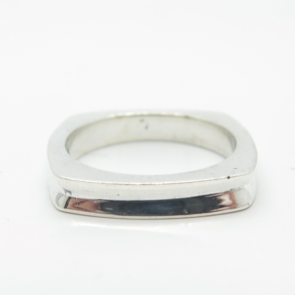 925 Sterling Silver Vintage Concave Square Ring Size 6.25