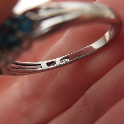 Chuck Clemency 925 Sterling Silver Real Turquoise & Apatite Ring Size 8.25
