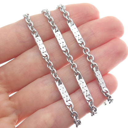 ELKA 925 Sterling Silver Antique Cable Anchor Chain Necklace 30" (missing lock)