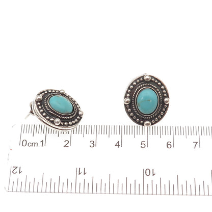 Bernice Goodspeed 925 Sterling Silver Vintage Mexico Real Turquoise Earrings
