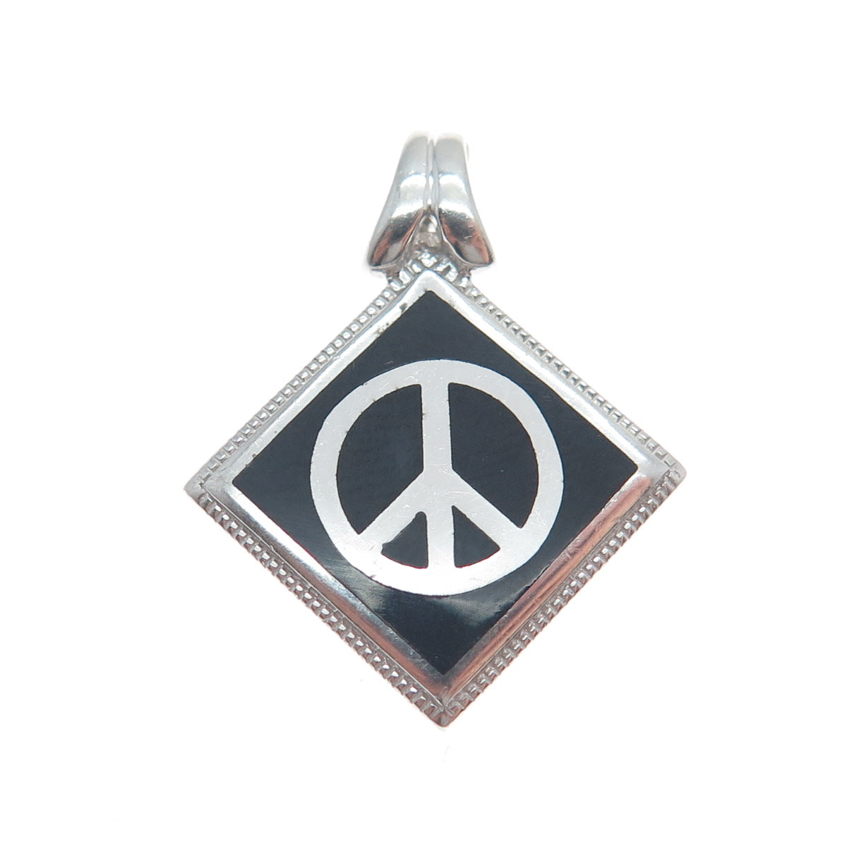 ORIGAMI OWL 925 Sterling Silver Enamel Peace Symbol Charm Pendant