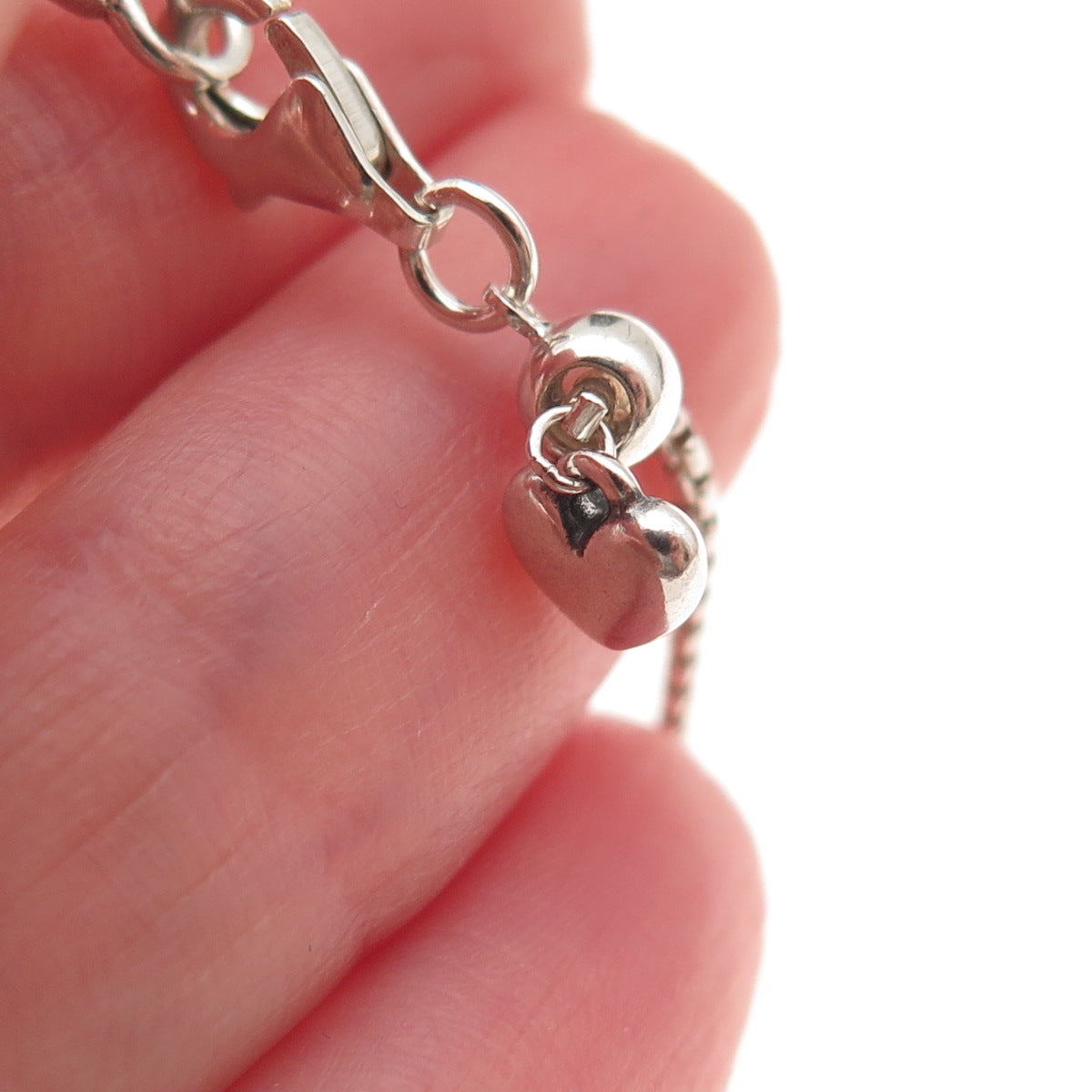 Pandora 925 Sterling Silver C Z Brilliant Bow Adjustable Bracelet 6-7.25"