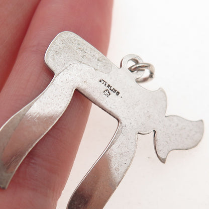 Rand & Paseka 925 Sterling Silver Vintage Chai Judaica Oxidized Charm Pendant