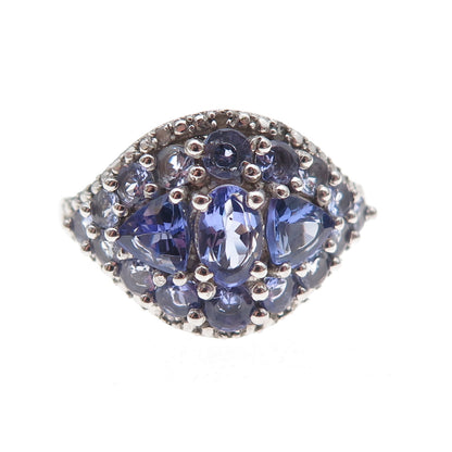 Chuck Clemency 925 Sterling Silver Real Diamond & Tanzanite Ring Size 8.25