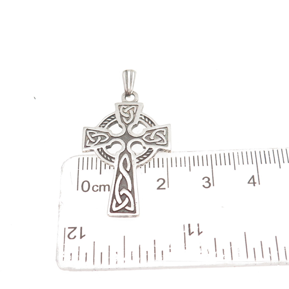 Thomas O'Connor 925 Sterling Vintage Dublin Celtic Cross Oxidized Charm Pendant