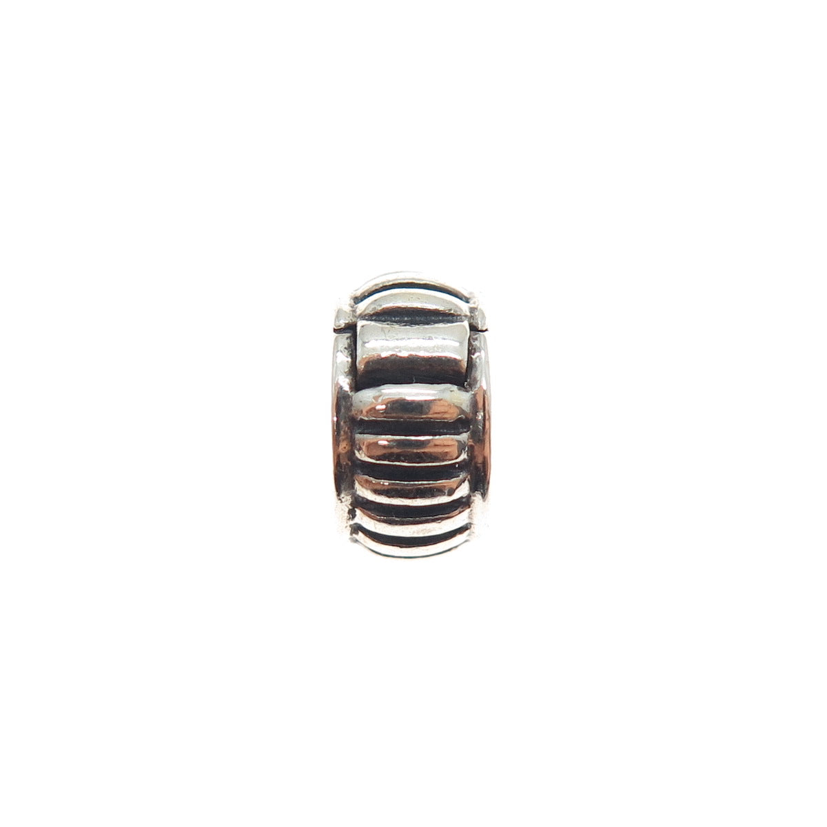 CHAMILIA 925 Sterling Silver Ribbed Clip Lock Charm