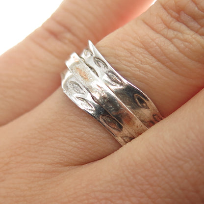925 Sterling Silver Vintage Modernist Rotating Band Ring Size 7