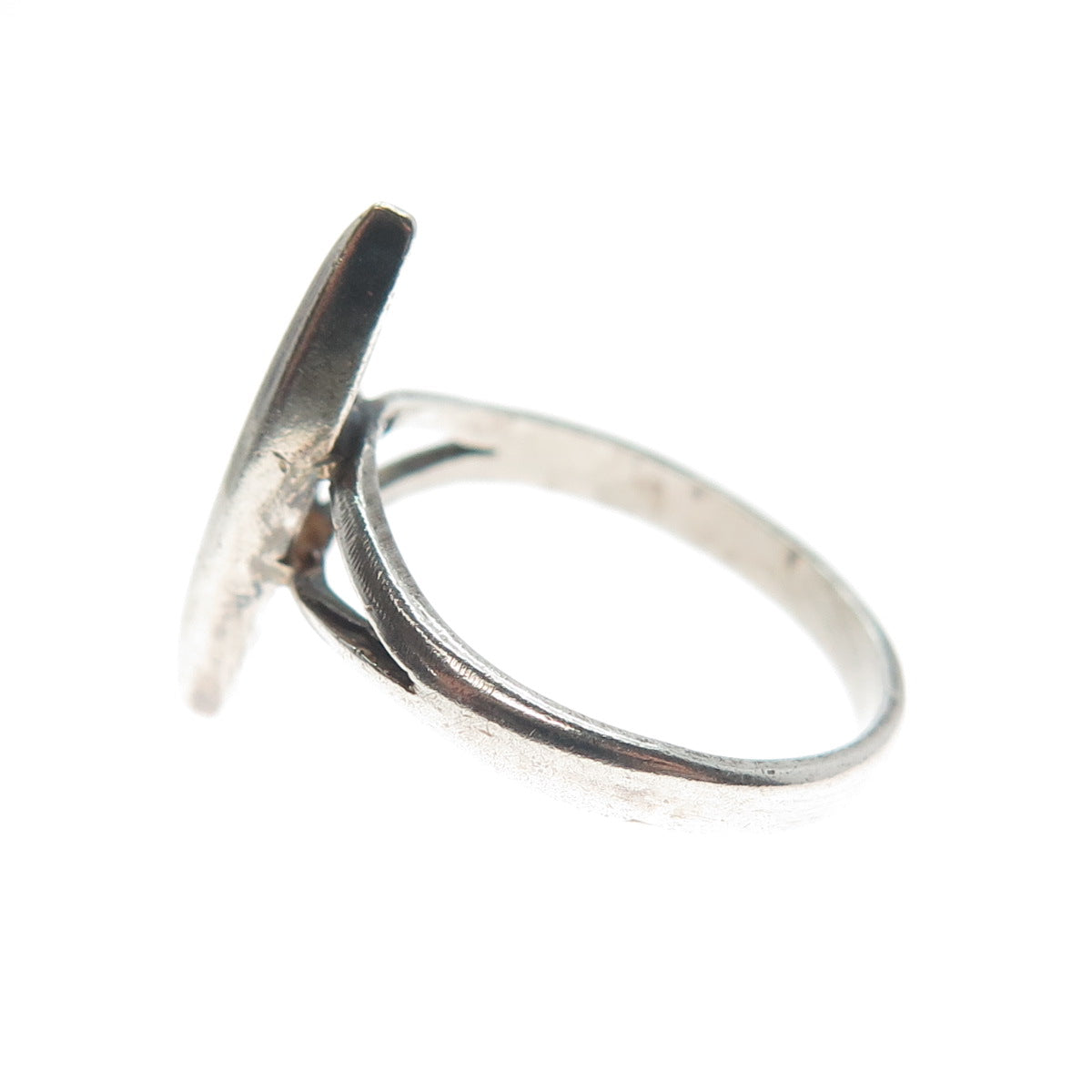 Old Pawn 925 Sterling Vintage Southwestern Real Turquoise Oxidized Ring Size 5