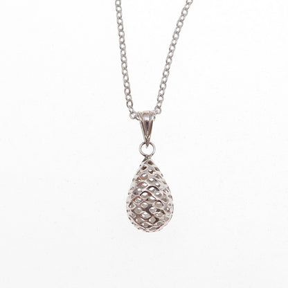 Annika Witt 925 Sterling Silver Teardrop Cable Chain Necklace 18"
