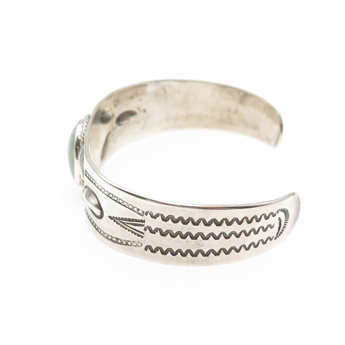 Old Pawn 925 Sterling Silver Vintage Tyrone Turquoise Adjustable Bracelet 6.5"