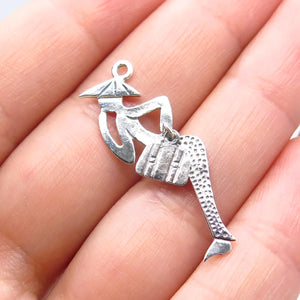 925 Sterling Silver Vintage Man Modernist Pendant