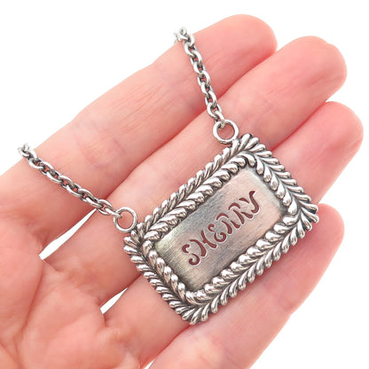Tiffany & Co. 925 Sterling Silver Antique Art Deco Sherry Bottle Tag