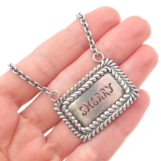 Tiffany & Co. 925 Sterling Silver Antique Art Deco Sherry Bottle Tag