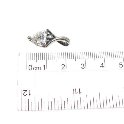 925 Sterling Silver Triangle-Cut C Z Minimalist Charm Pendant