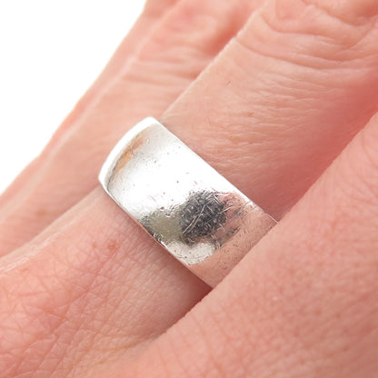 925 Sterling Silver Vintage MH Birmingham Wedding Wide Band Ring Size 11