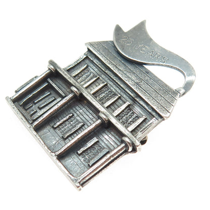 VVW 1997 925 Sterling Vintage 25 Years Anniversary House Oxidized Brooch