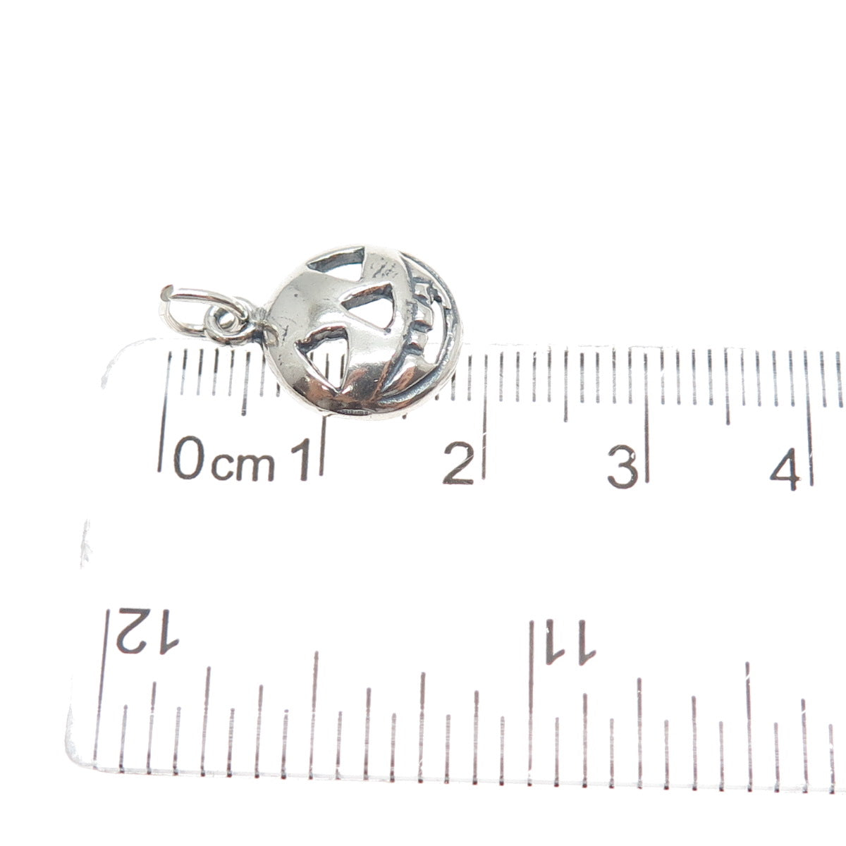 925 Sterling Silver Vintage Halloween Pumpkin Mask Minimalist Charm Pendant