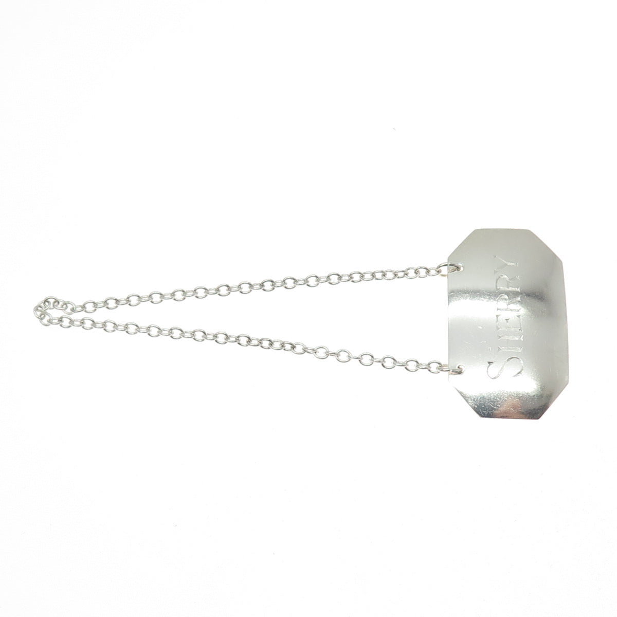 925 Sterling Silver Antique Art Deco Sherry Bottle Tag