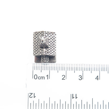 925 Sterling Silver Antique Art Deco Old Church Minimalist 3D Charm Pendant