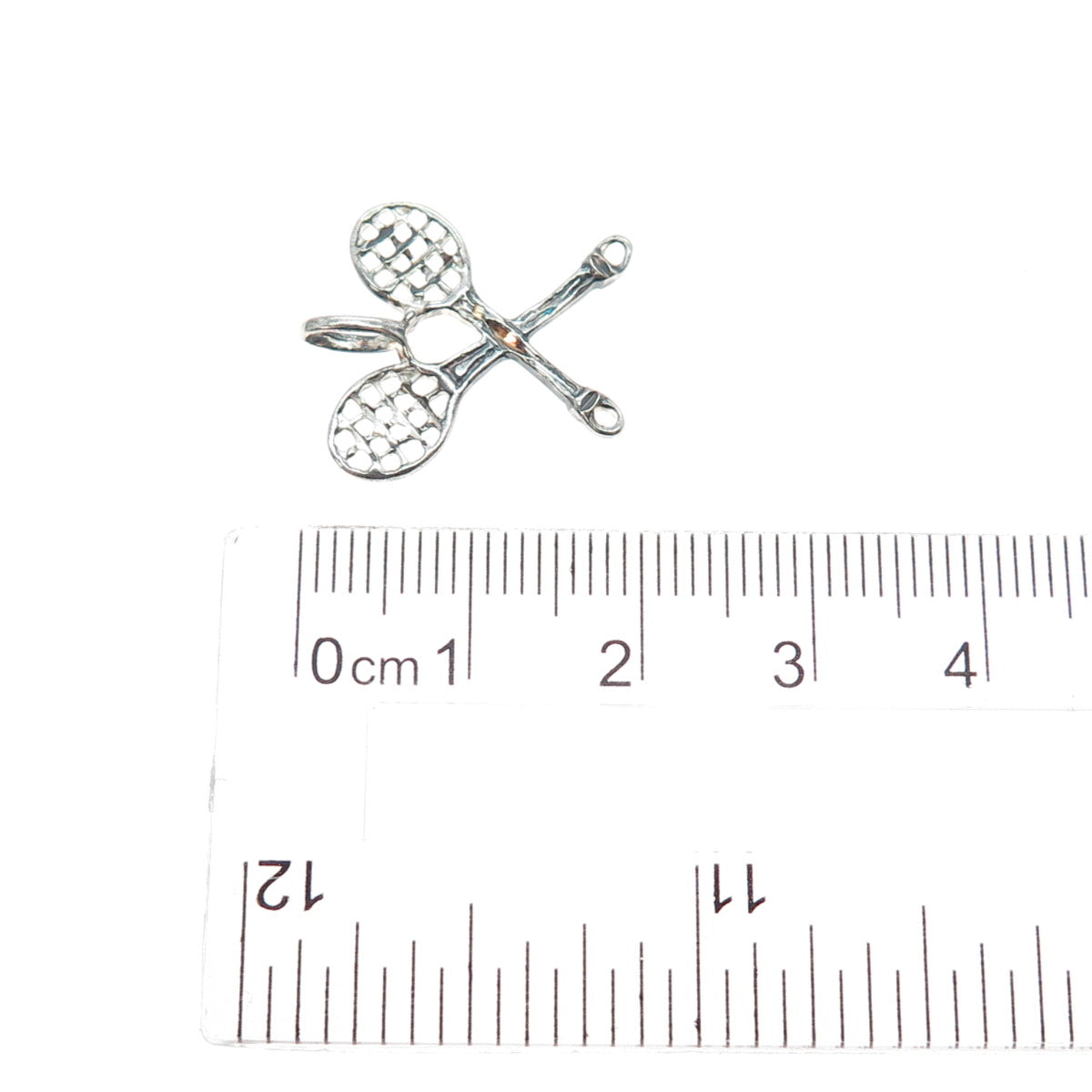 LISA LEE CREATIONS 925 Sterling Silver Vintage Tennis Rackets Minimalist Pendant